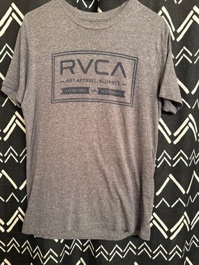 RVCA Men’s Heathered Gray Short Sleeve Logo Tee